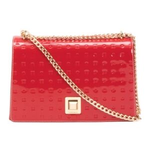❤️🔹️Arcadia🔹️ Made In Italy Red  Leather Gold chain Crossbody Bag